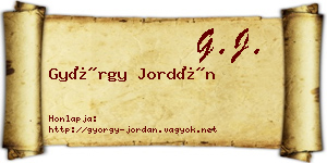 György Jordán névjegykártya